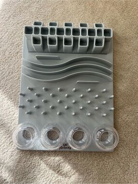 Interactive Cat Activity Tray/Board Slow Feeder or Treats Hunter - Light Gray